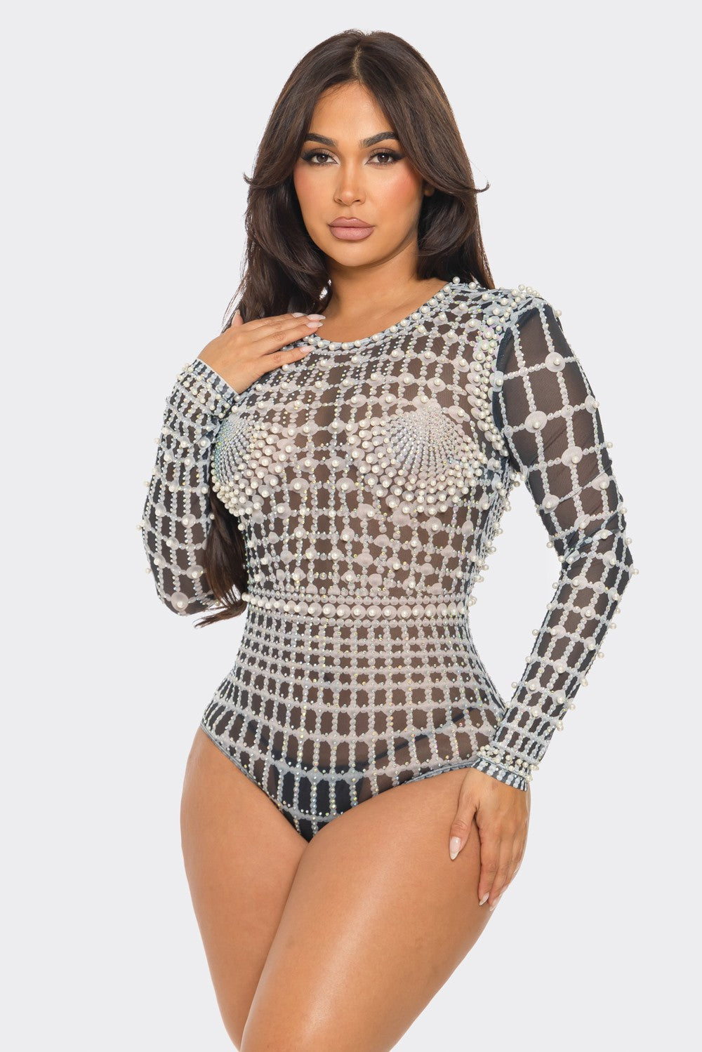 Chanel Me Pearl Bodysuit (B&W)