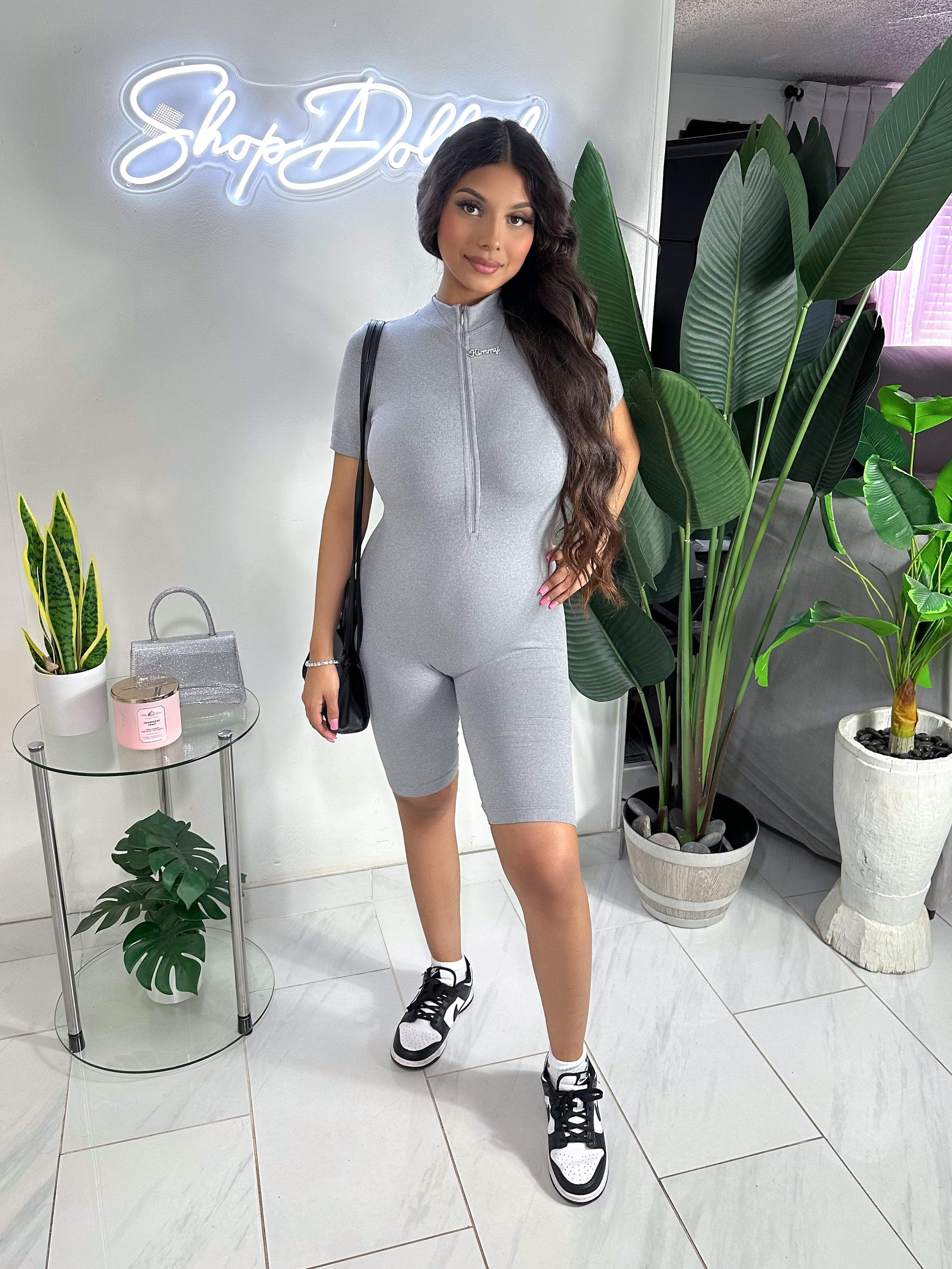 Jordyn Smooth Snatched Romper (HEATHER GRAY)