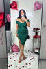 La Bonita Ruched Dress (EMERALD)