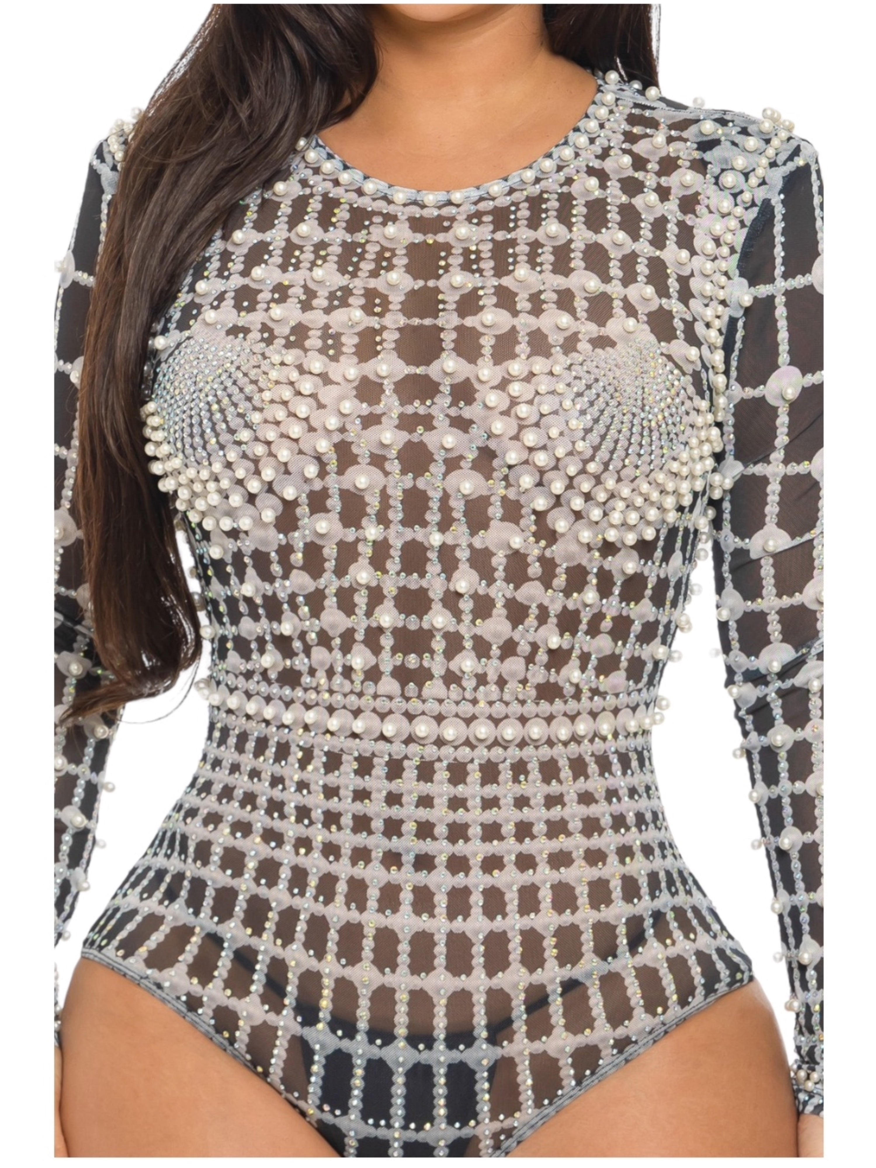 Chanel Me Pearl Bodysuit (B&W)