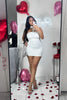 Fina Rhinestone Mini Dress (WHITE)