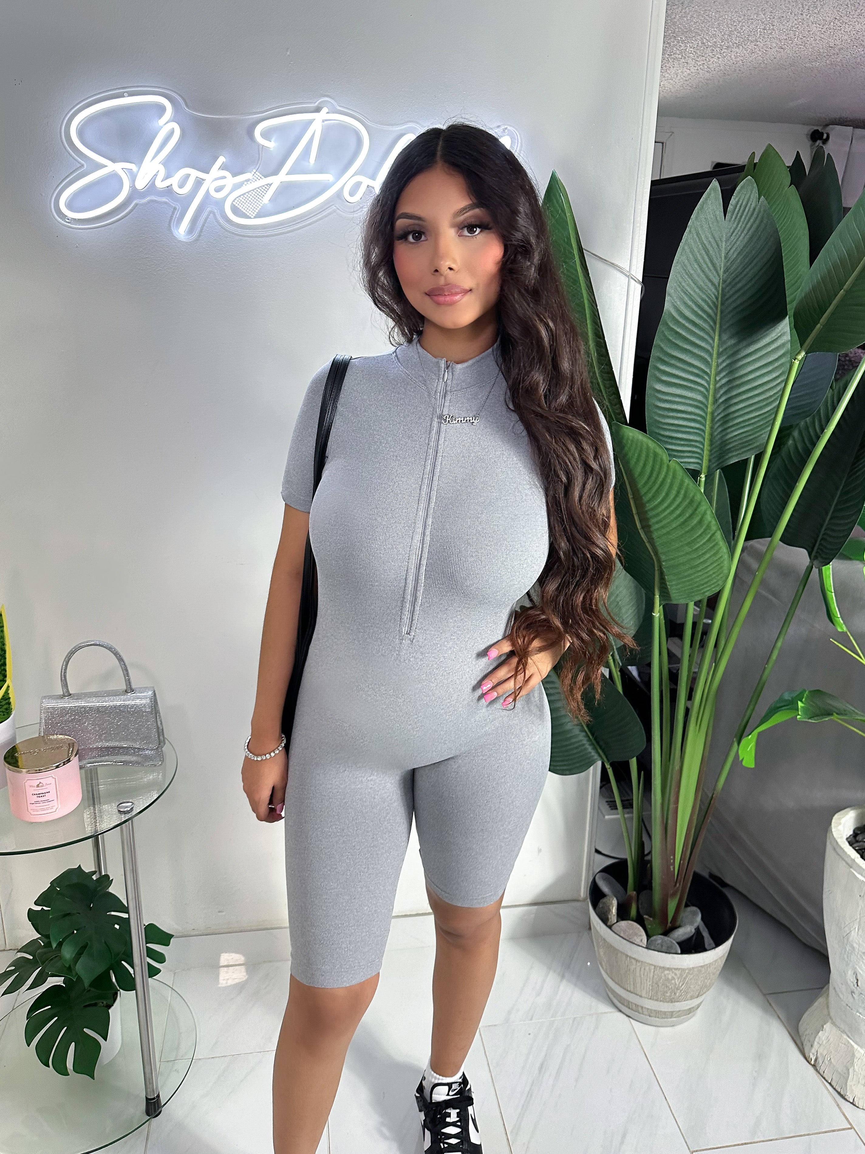 Jordyn Smooth Snatched Romper (HEATHER GRAY)