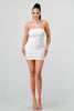 Fina Rhinestone Mini Dress (WHITE)