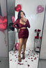 Belinda Sequin Dress (BURGUNDY)