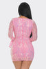 La Barbie Sequin Bell Sleeve Dress (PINK)