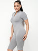 Jordyn Smooth Snatched Romper (HEATHER GRAY)