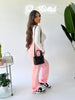 Kylie High Rise Cargo Pants (LIGHT PINK)