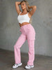 Kylie High Rise Cargo Pants (LIGHT PINK)