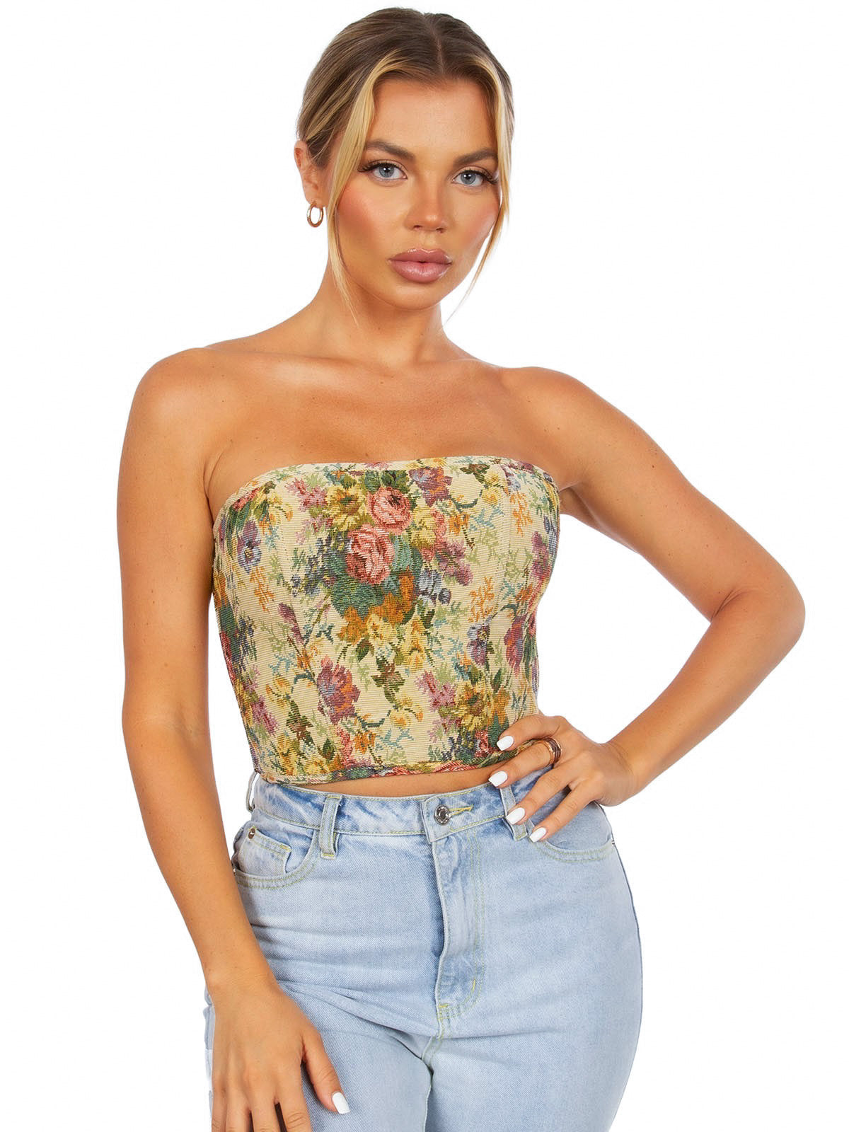 Work Of Art Corset Top (FLORAL)