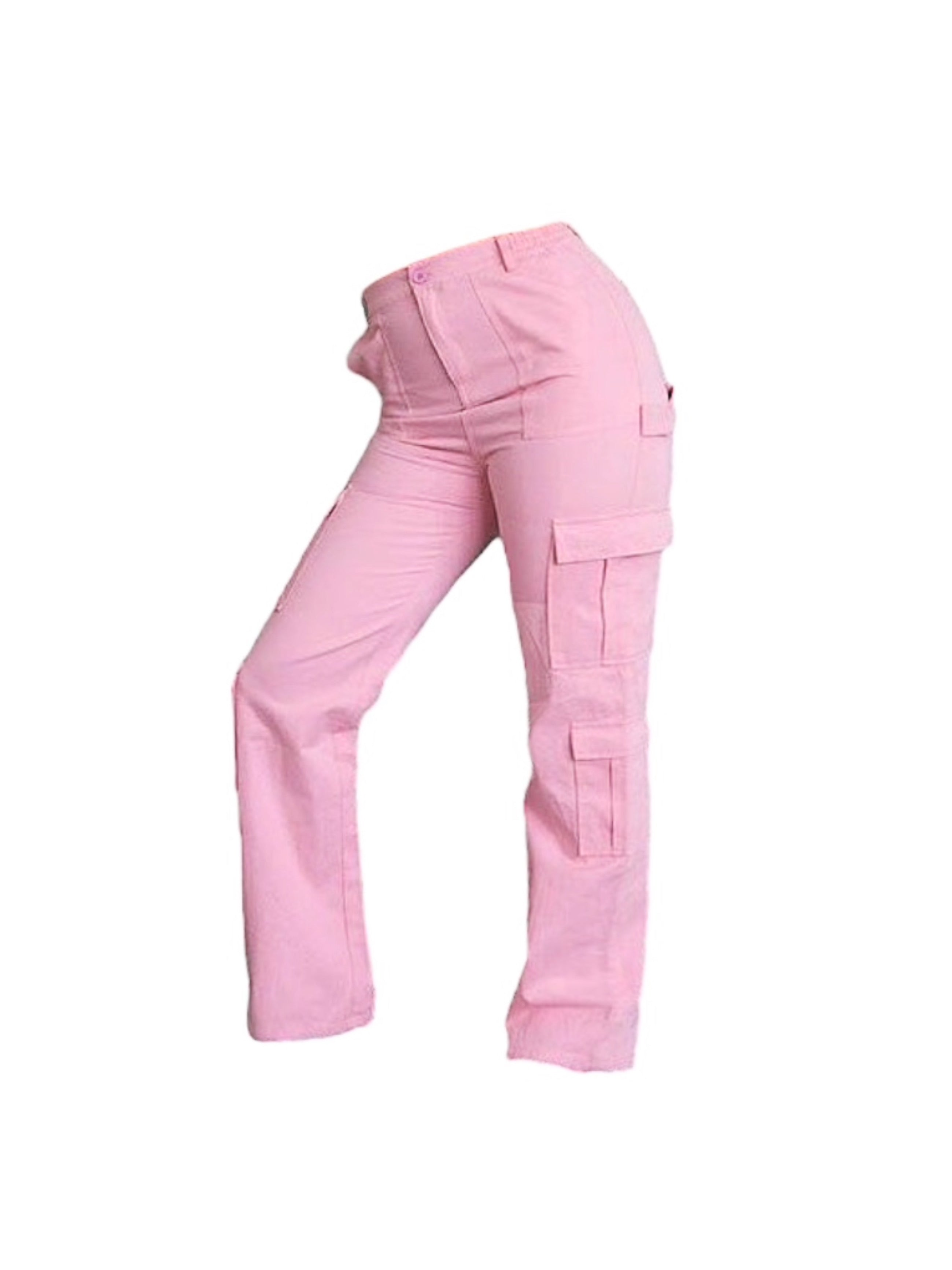 Kylie High Rise Cargo Pants (LIGHT PINK) – Shop Dollish