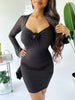 Destiny Longsleeve Bodycon Dress (BLACK)