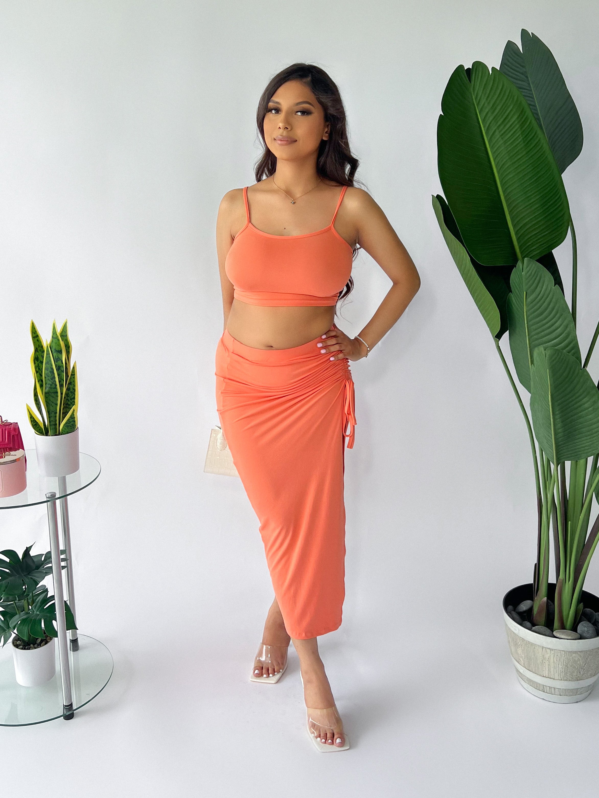 Otro Atardecer Skirt Set (ORANGE)