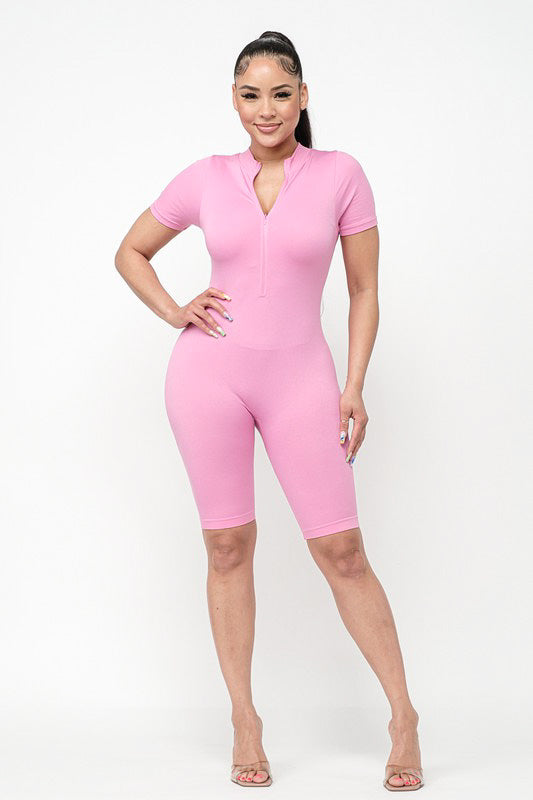 Jordyn Smooth Snatched Romper (LIGHT PINK)