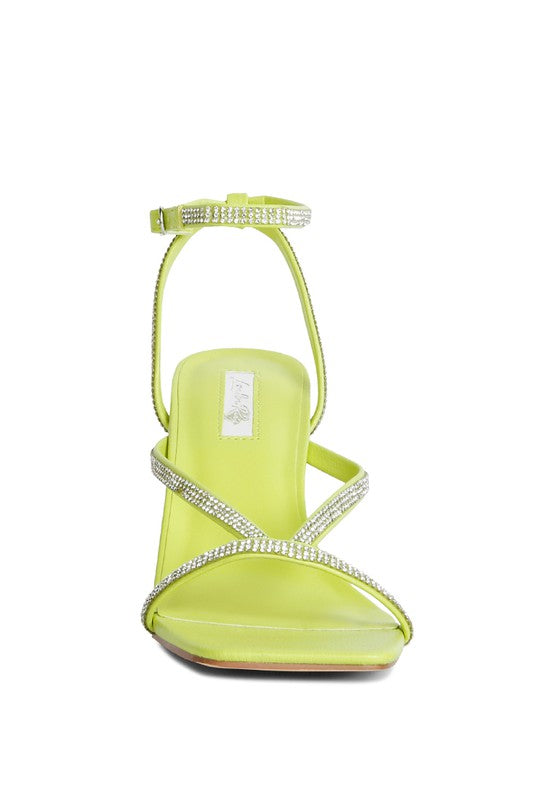 Crush It Diamante Mid Heel Sandal