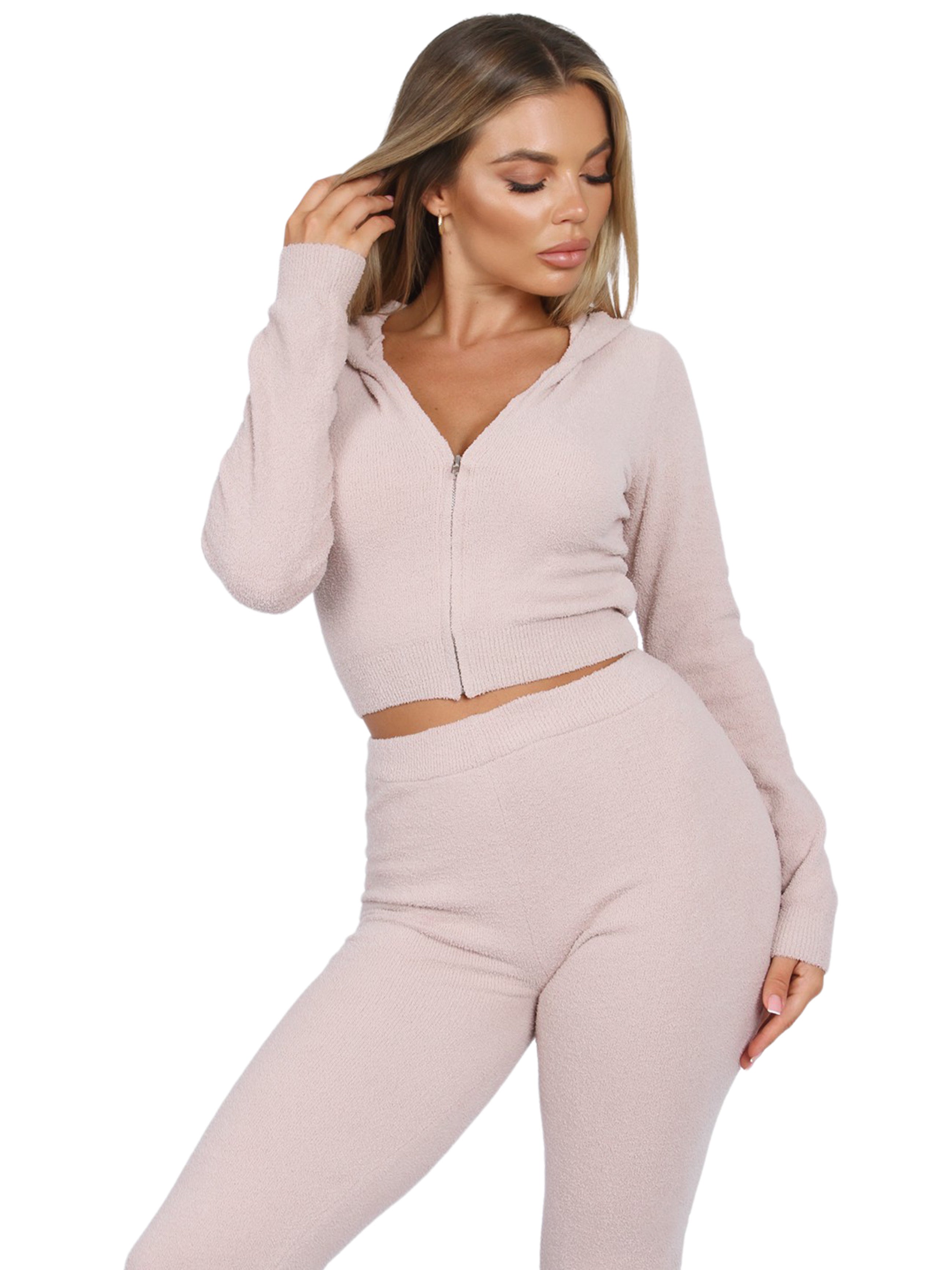 Kylie Fuzzy Track Set (TAUPE)