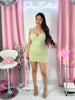 Birthday Babe Rhinestone Dress (LIME)