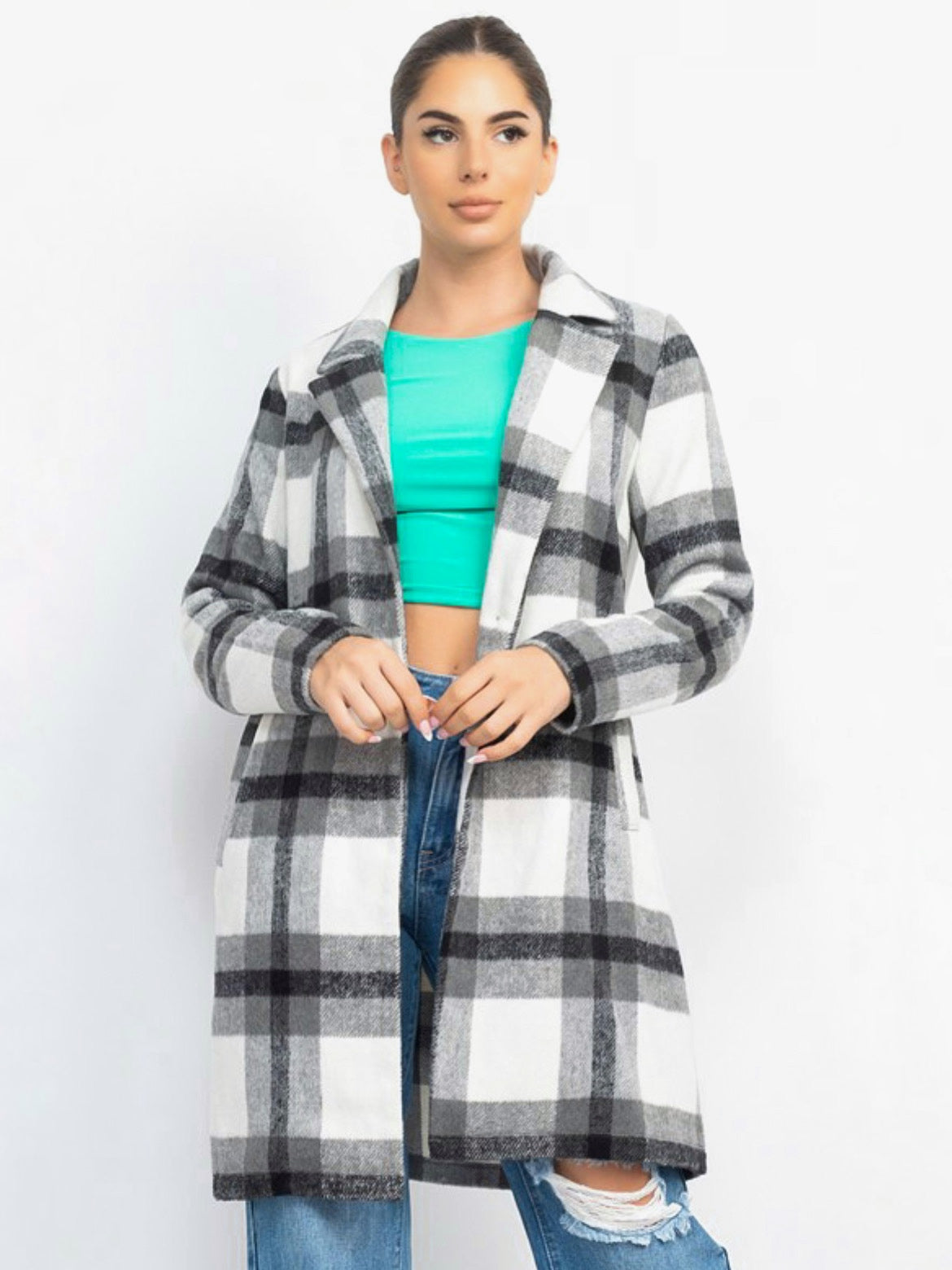 Strictly Business Flannel Coat (B&W)