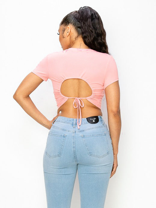 Regina Crop Top (BABY PINK)