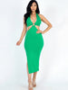 Cabo O-Ring Midi Dress (KELLY GREEN)