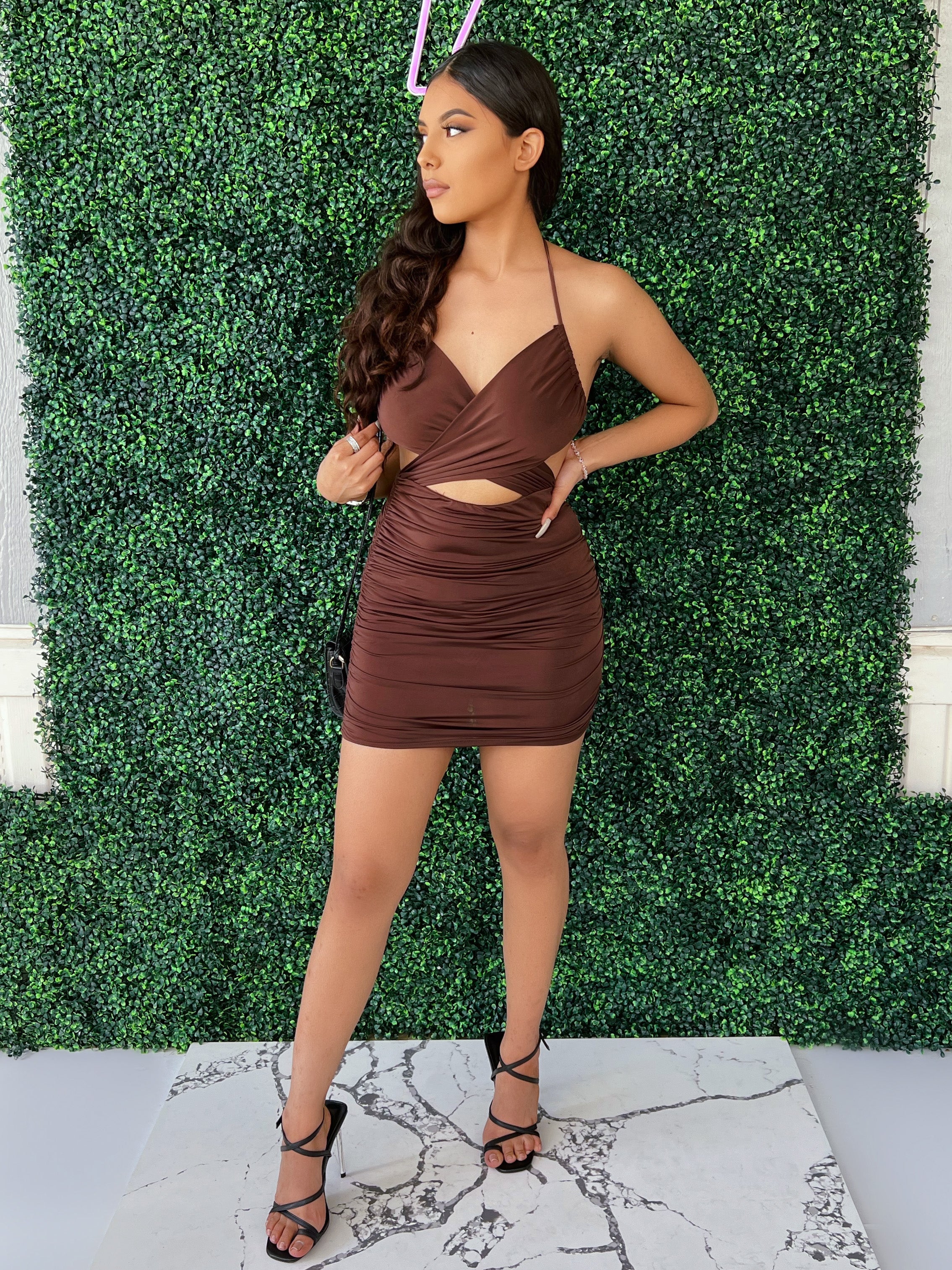 Want Me Back Dress (BROWN)