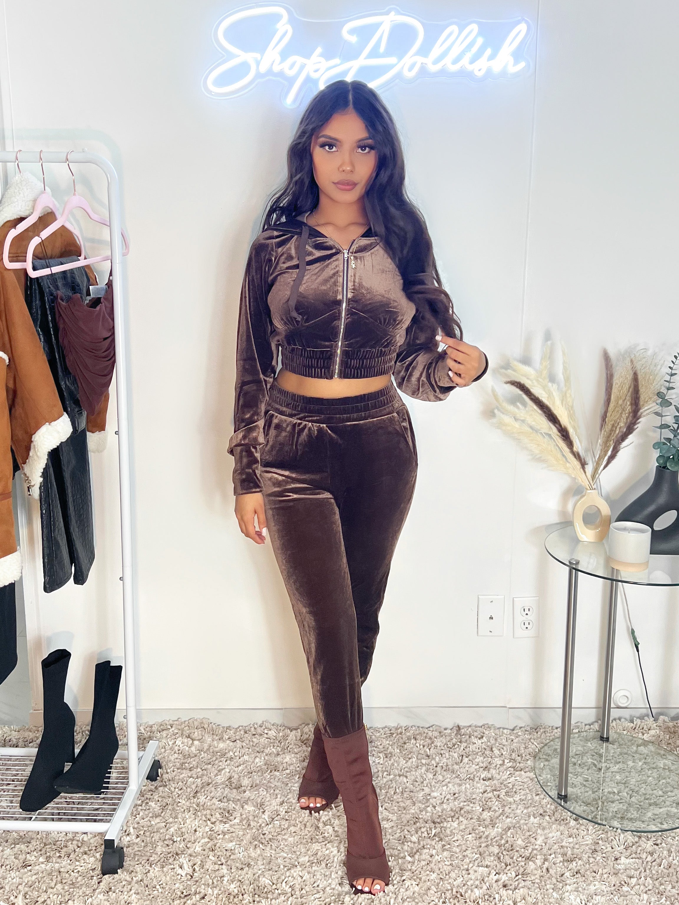 Juicy Velour Set (BROWN)