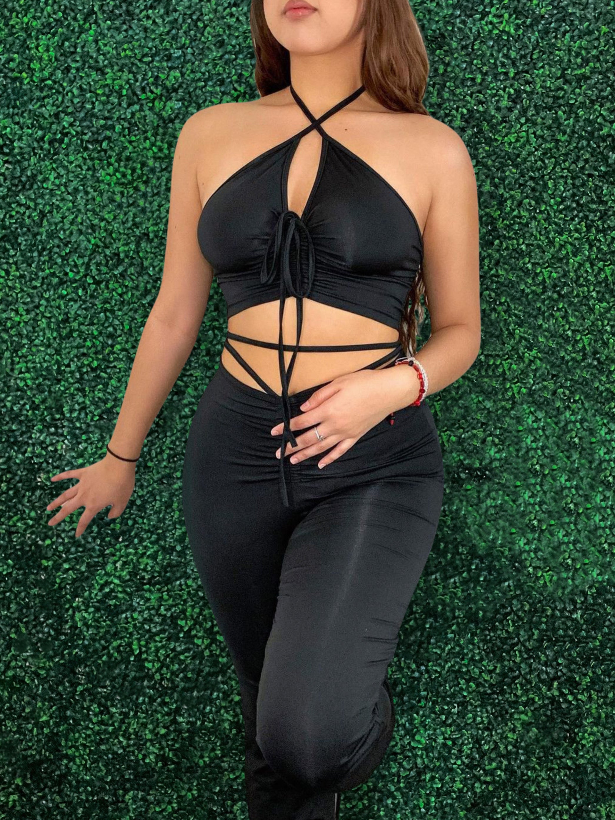 Draya Halter Pants Set (BLACK)