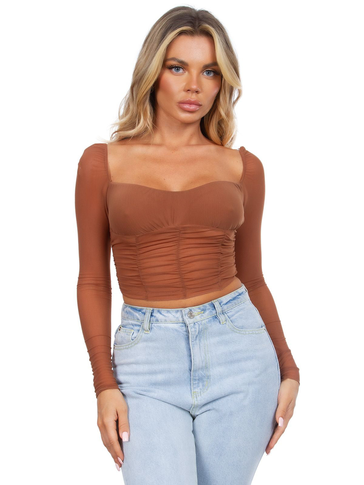 Brandy Mesh Long Sleeve (COCOA)