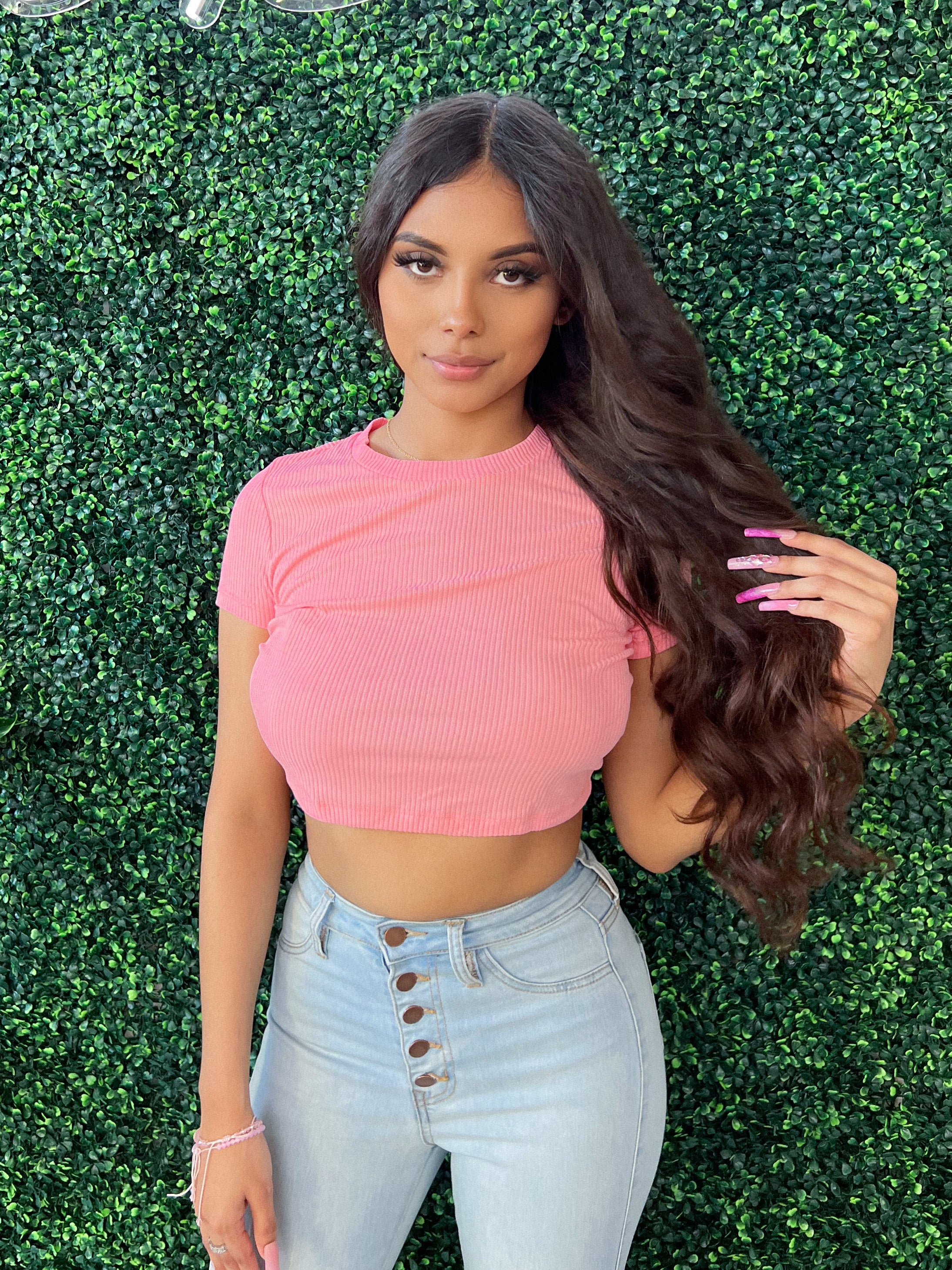 Regina Crop Top (BABY PINK)