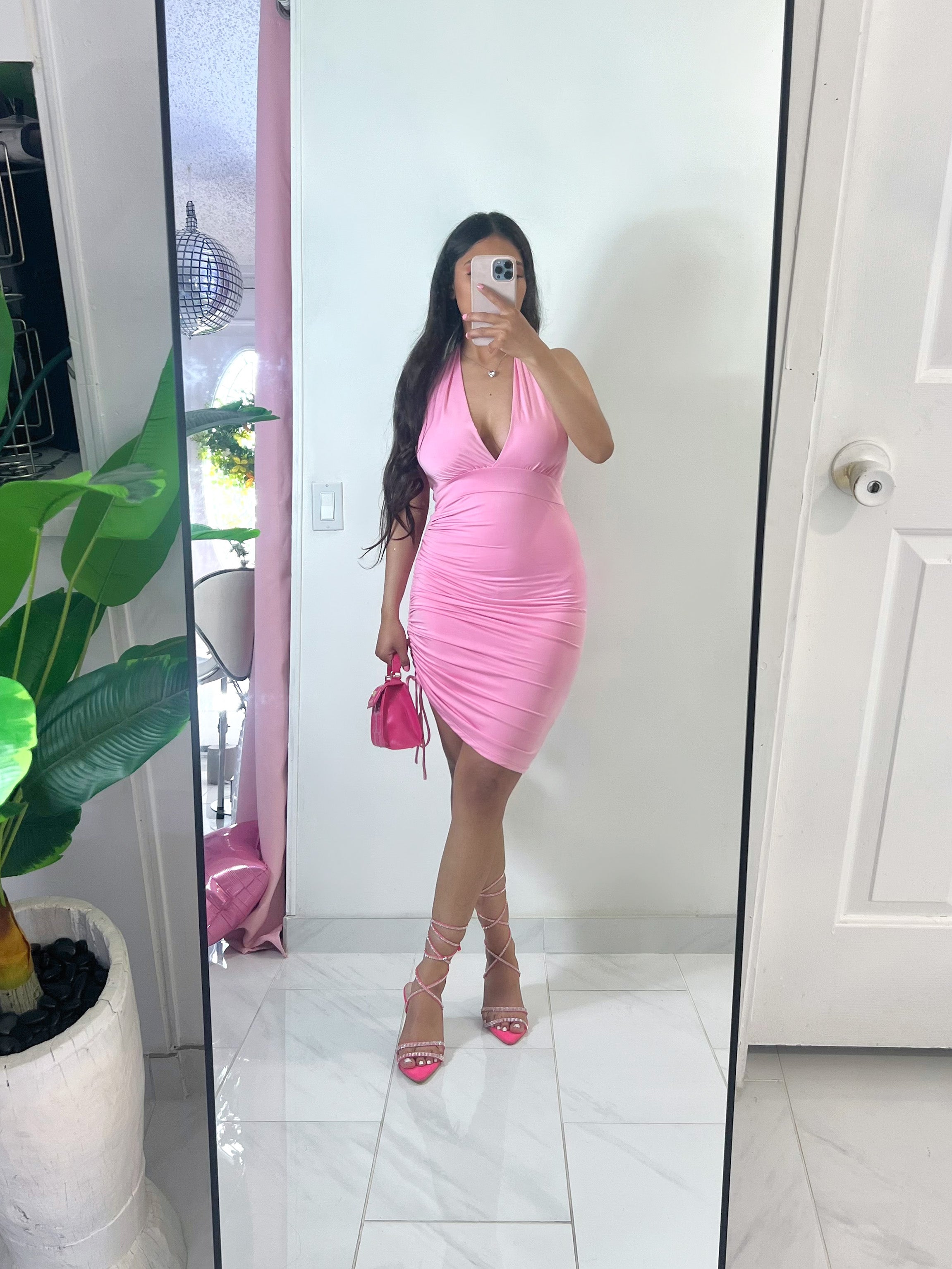 That’s HOT Halter Mini Dress (Barbie Pink)