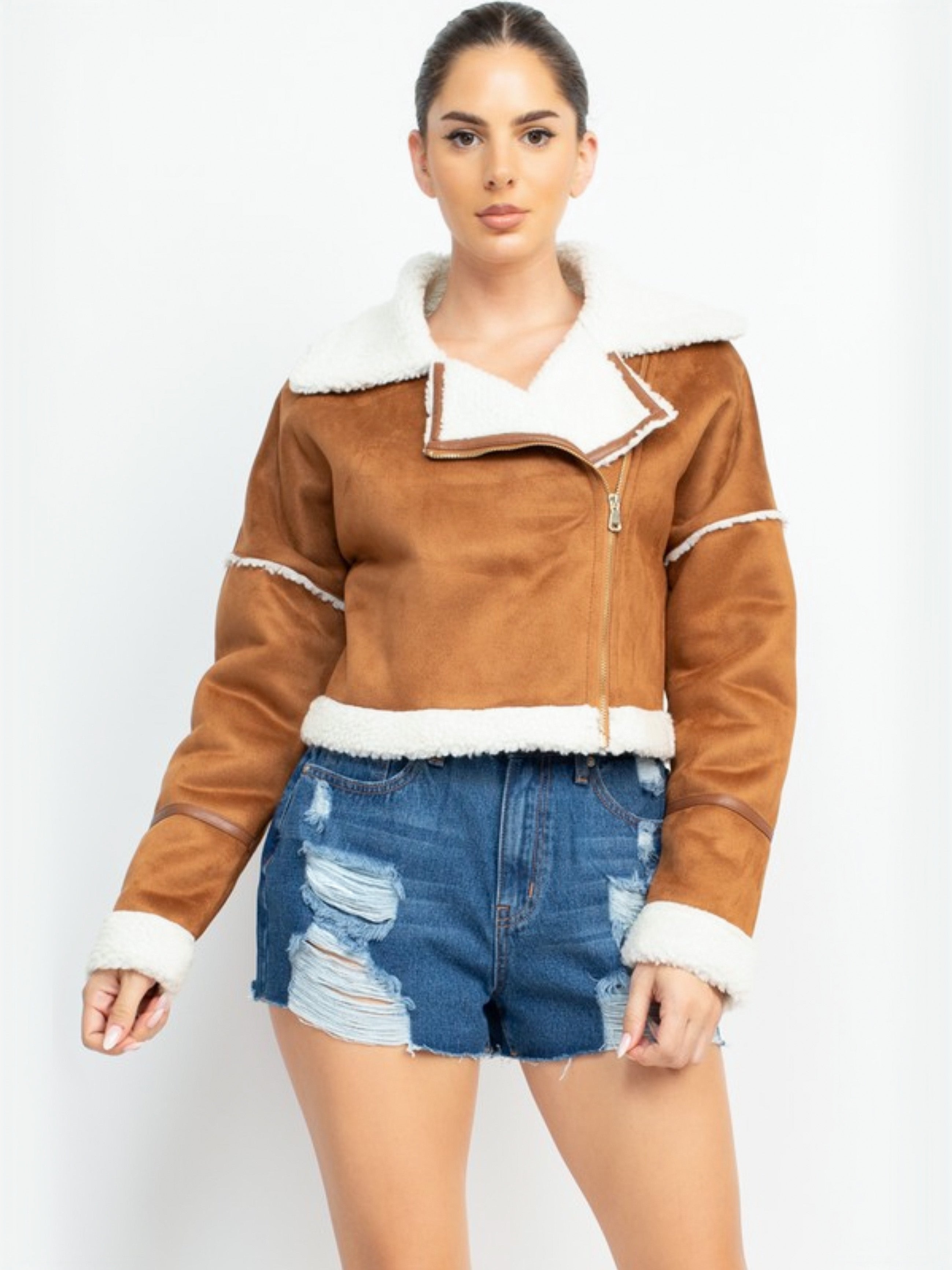 Yeezus Cropped Sheep Jacket (CAMEL)