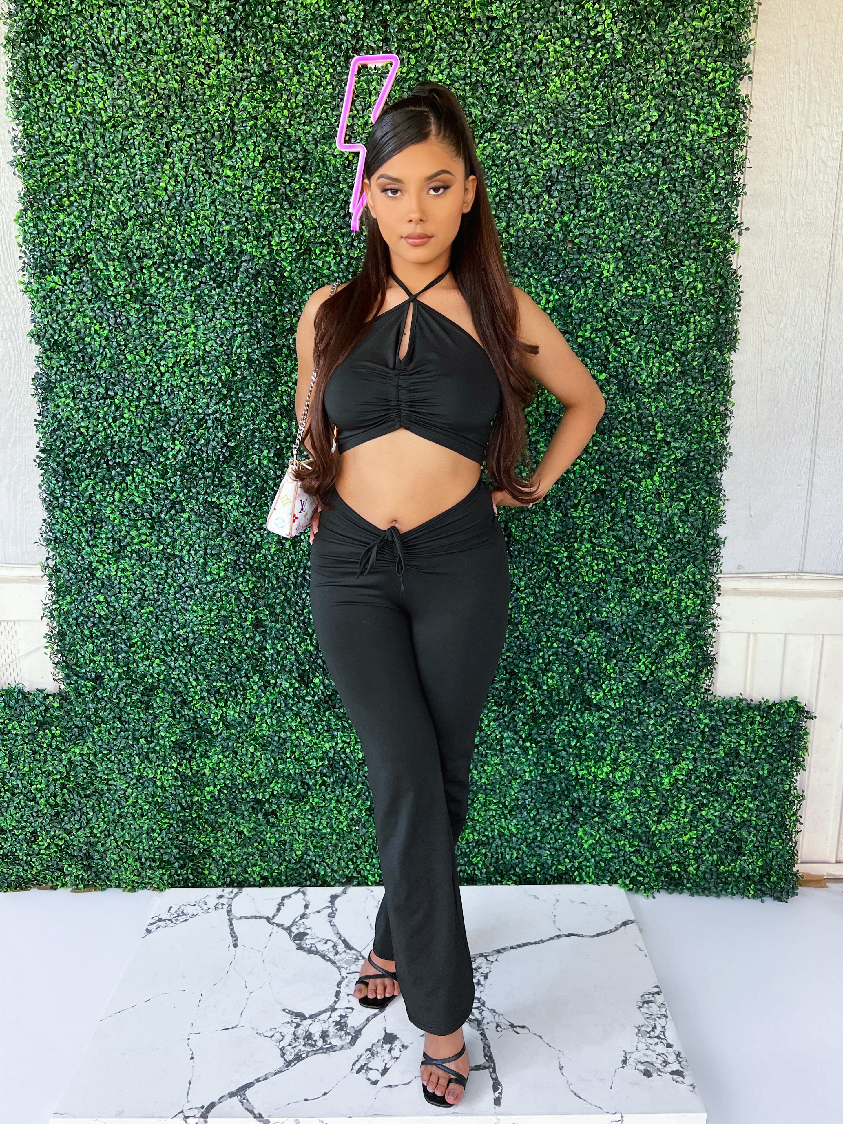 Draya Halter Pants Set (BLACK)